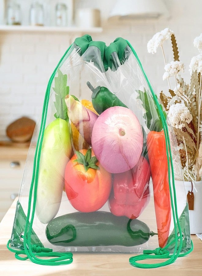 JLNGTHONG 5 Pieces Waterproof Clear Drawstring Bags, Small Clear Bag for Stadium Events Gym Sport Outdoor Travel - Image 4